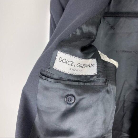 Dolce & Gabbana Navy Blue 3 Button Virgin Wool Blazer Suit Jacket Size IT 52 - Picture 11 of 13